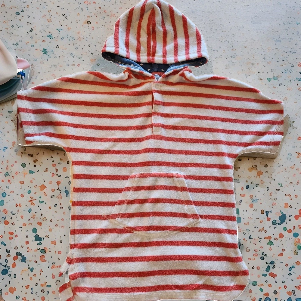 Baby Boden Striped Hoodie Terry Beach Pool Cover‎ up - Size: 2-3 Years
